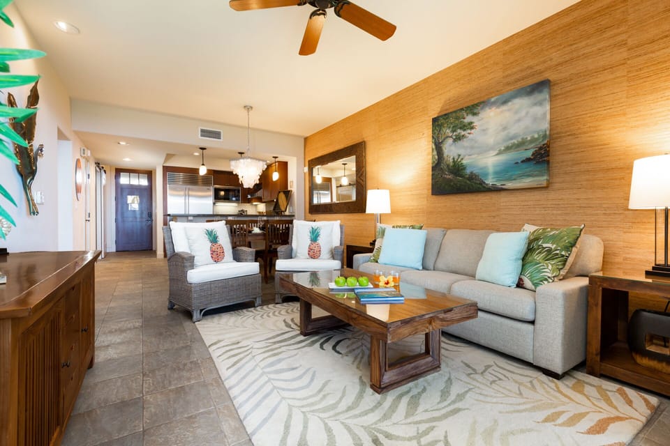 Living room with ocean views