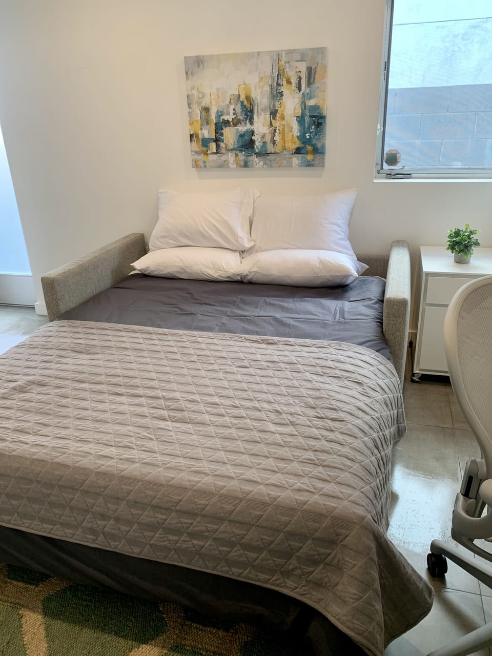 1st Floor Bedroom/Office with ensuite full bathroom and comfortable sleeper sofa