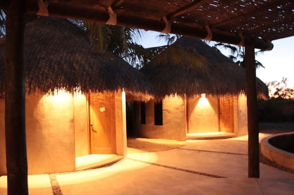 "Africa Hut" casita with bedrooms 4 and 5 and adjacent full bathroom