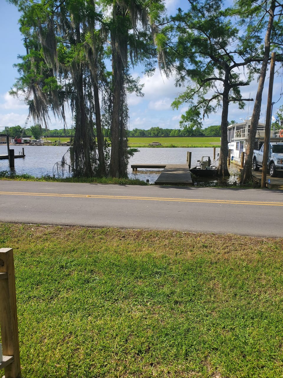 Dock for fishing or mooring your boat directly across from house.