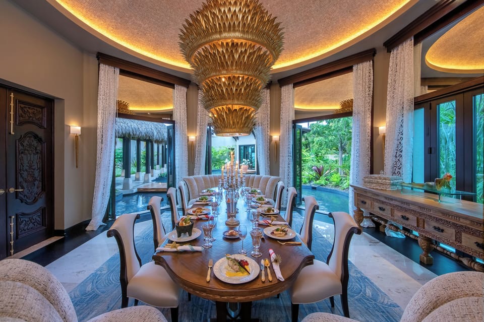 Wirikuta's formal "Versace-themed" dining room for elegant meals.