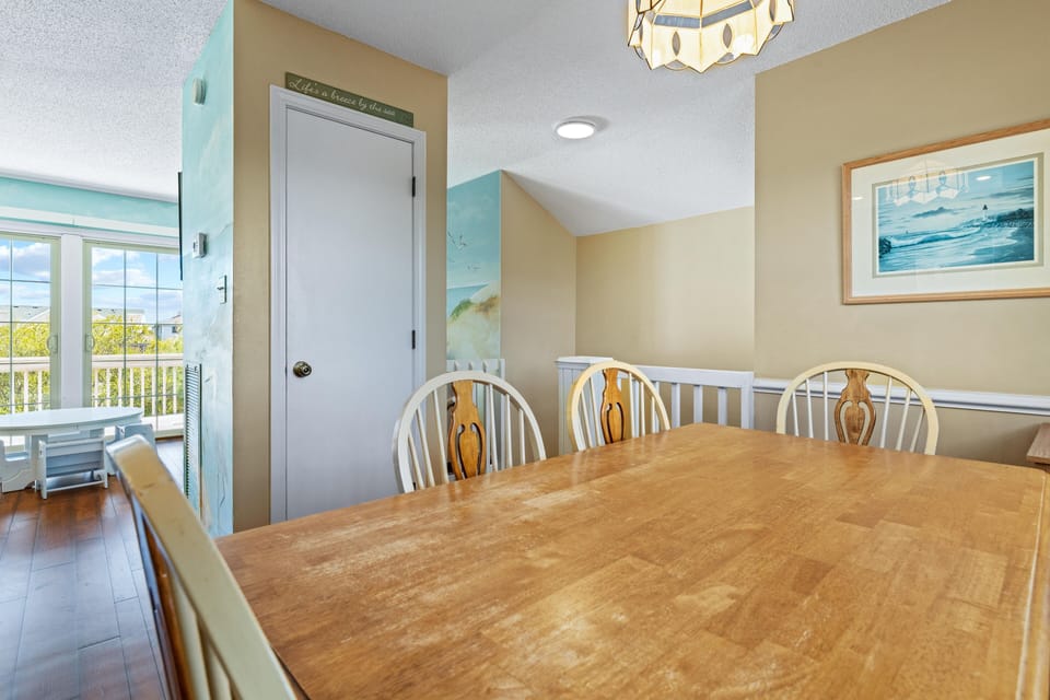 Dining room facing living area