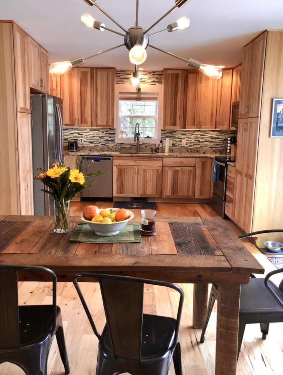 Updated kitchen with modern amenities 