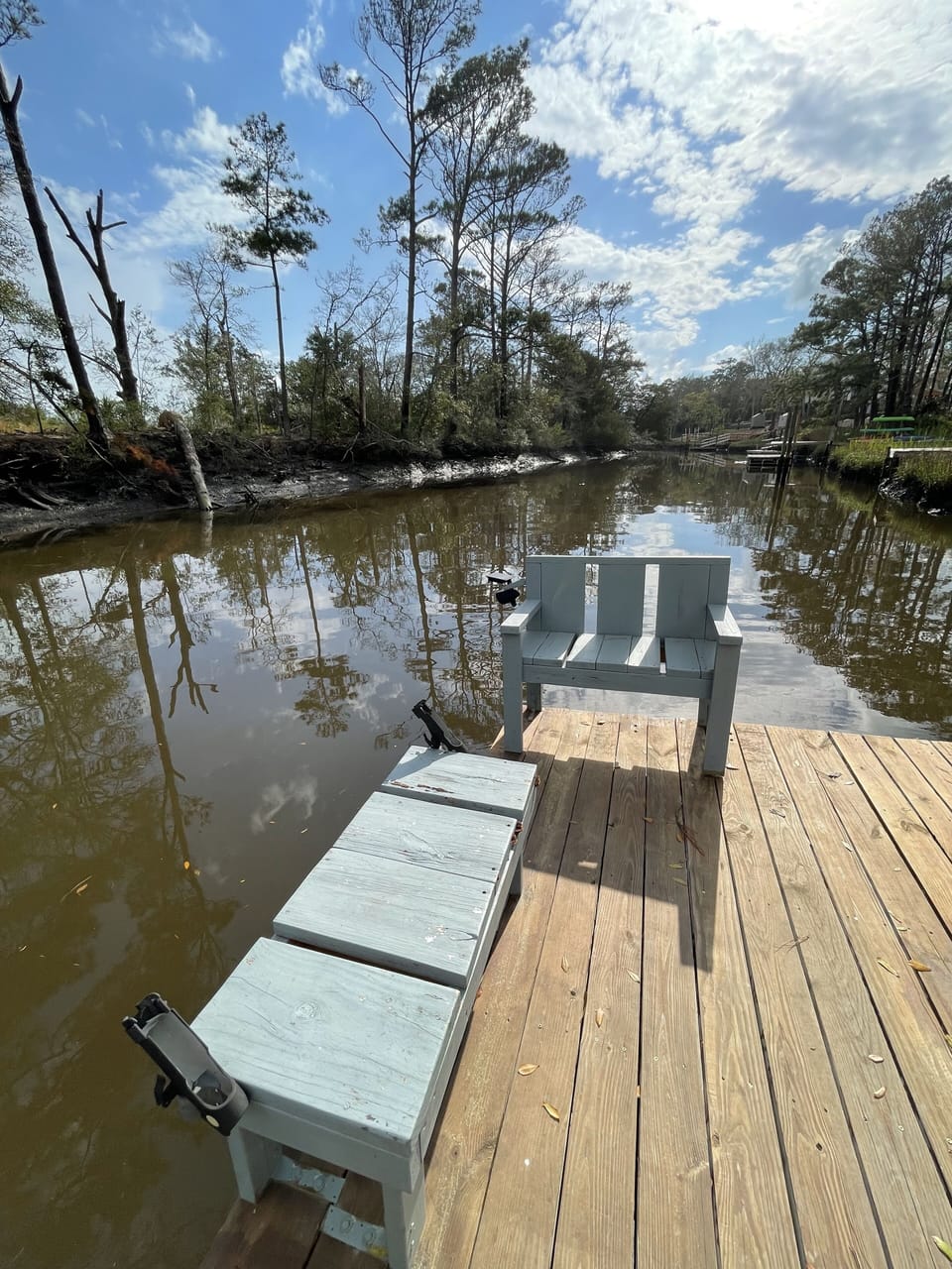 Benches made by one of our island neighbors of reclaimed wood