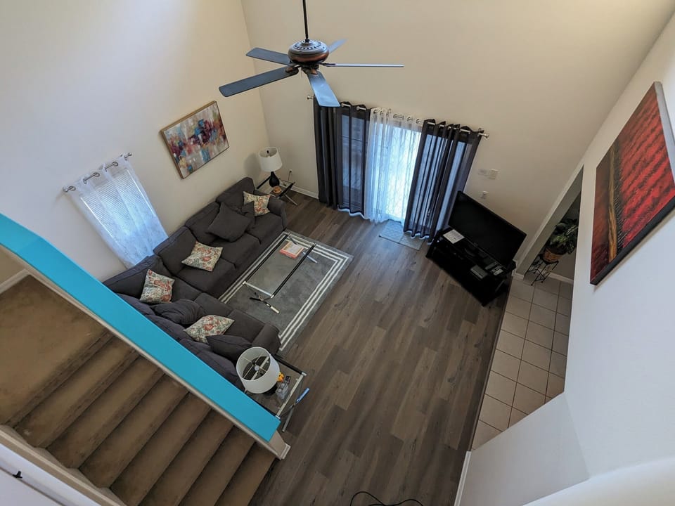 living room view from second floor