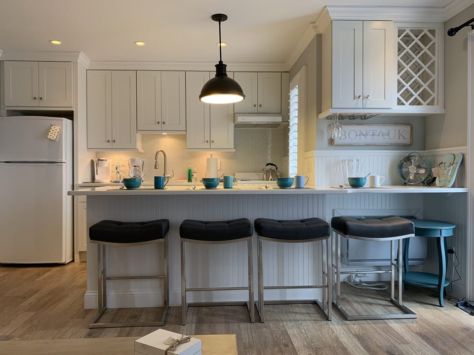 View of kitchen from living room.