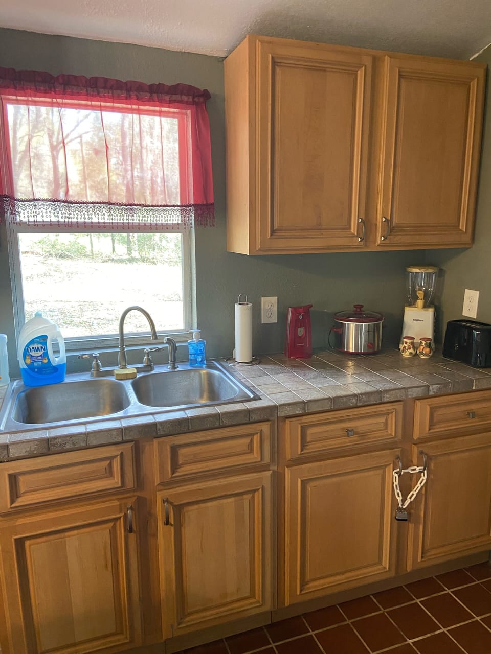 Kitchen window looking out at nature