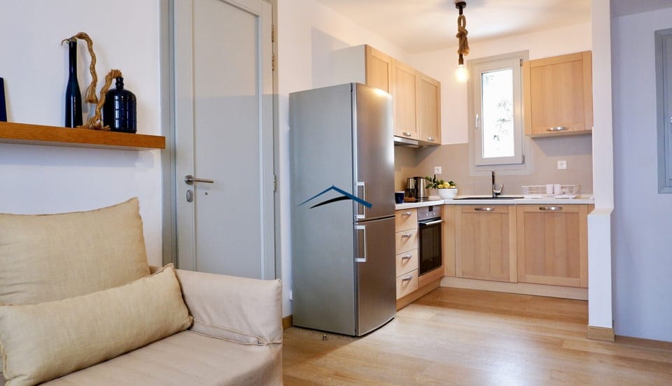 House 3 - the living room with the open-plan kitchen