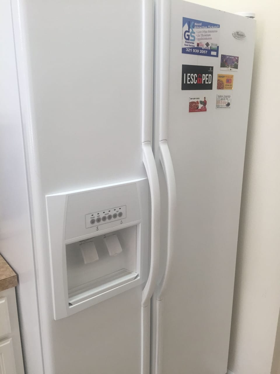 Large fridge with water ice dispenser 