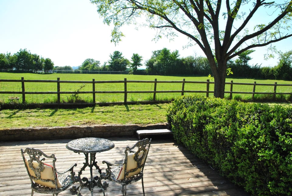 Garden overlooks fields