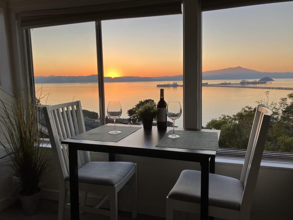 Sunset view over the bay and Mt. Tamalpais