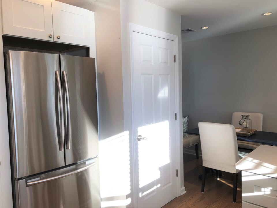 View from kitchen to dining area