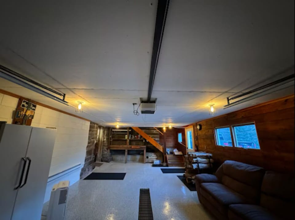 Walk out garage below game room.