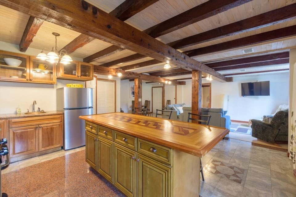 Kitchen with a big and beautiful island