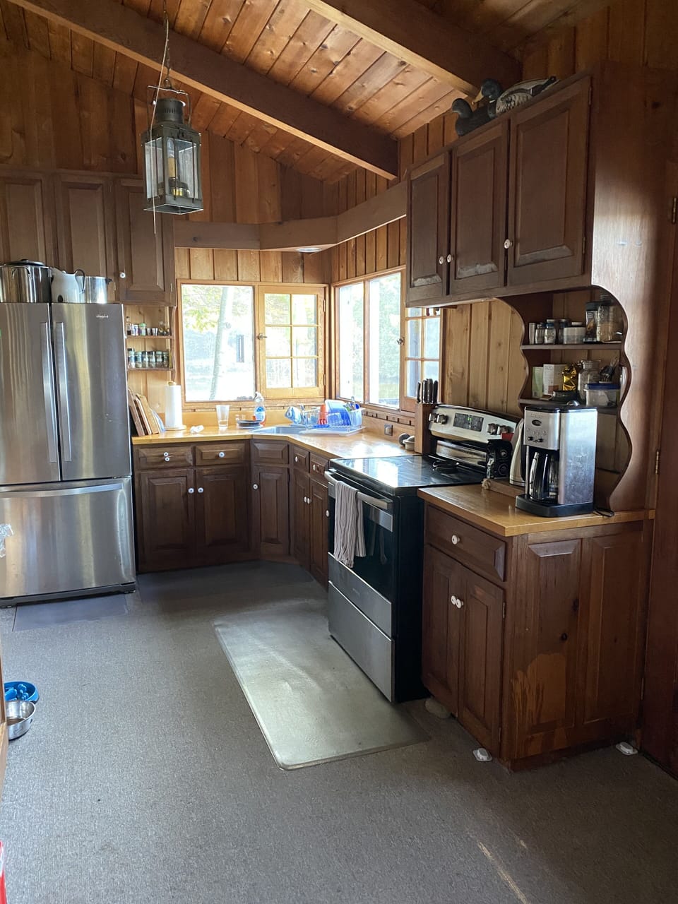 Full kitchen overlooking the bay