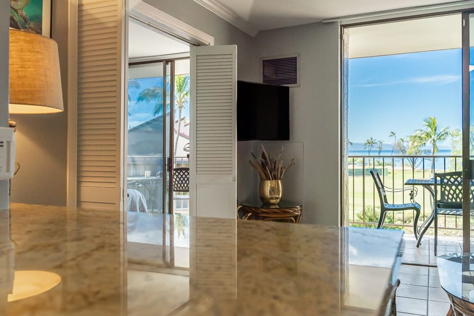 Primary bedroom closes off nicely from the living area