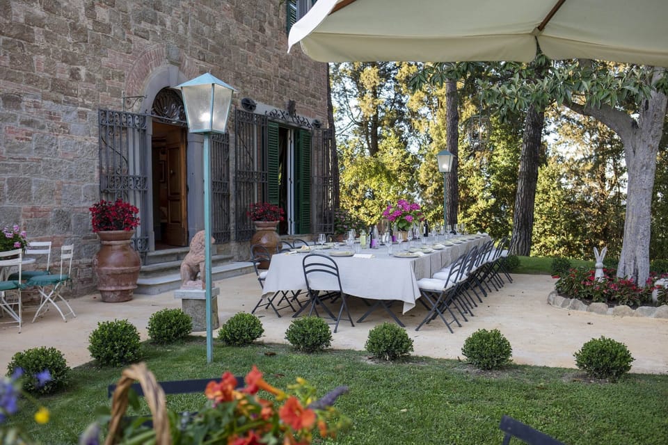 Outdoor banquet area