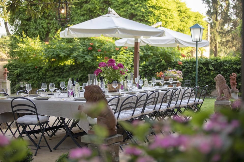 Outdoor banquet area