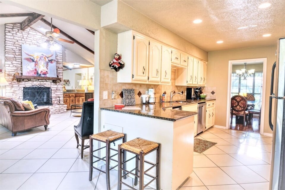 Kitchen and the living room