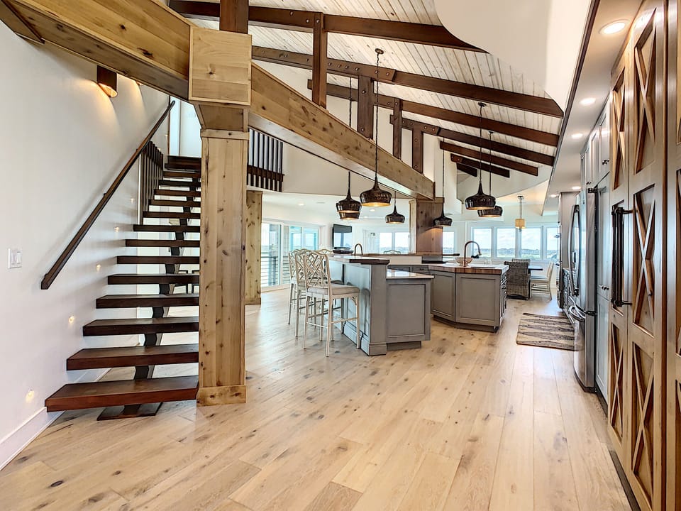 Kitchen and Stairs to the Deck