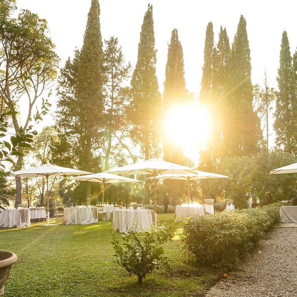 Outdoor banquet area