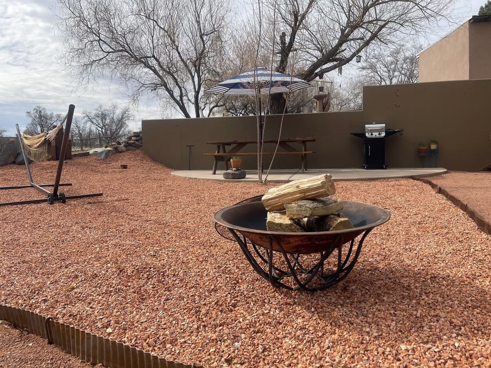 Private Patio complete with BBQ, Picnic Table, Hammock and Fire Pit