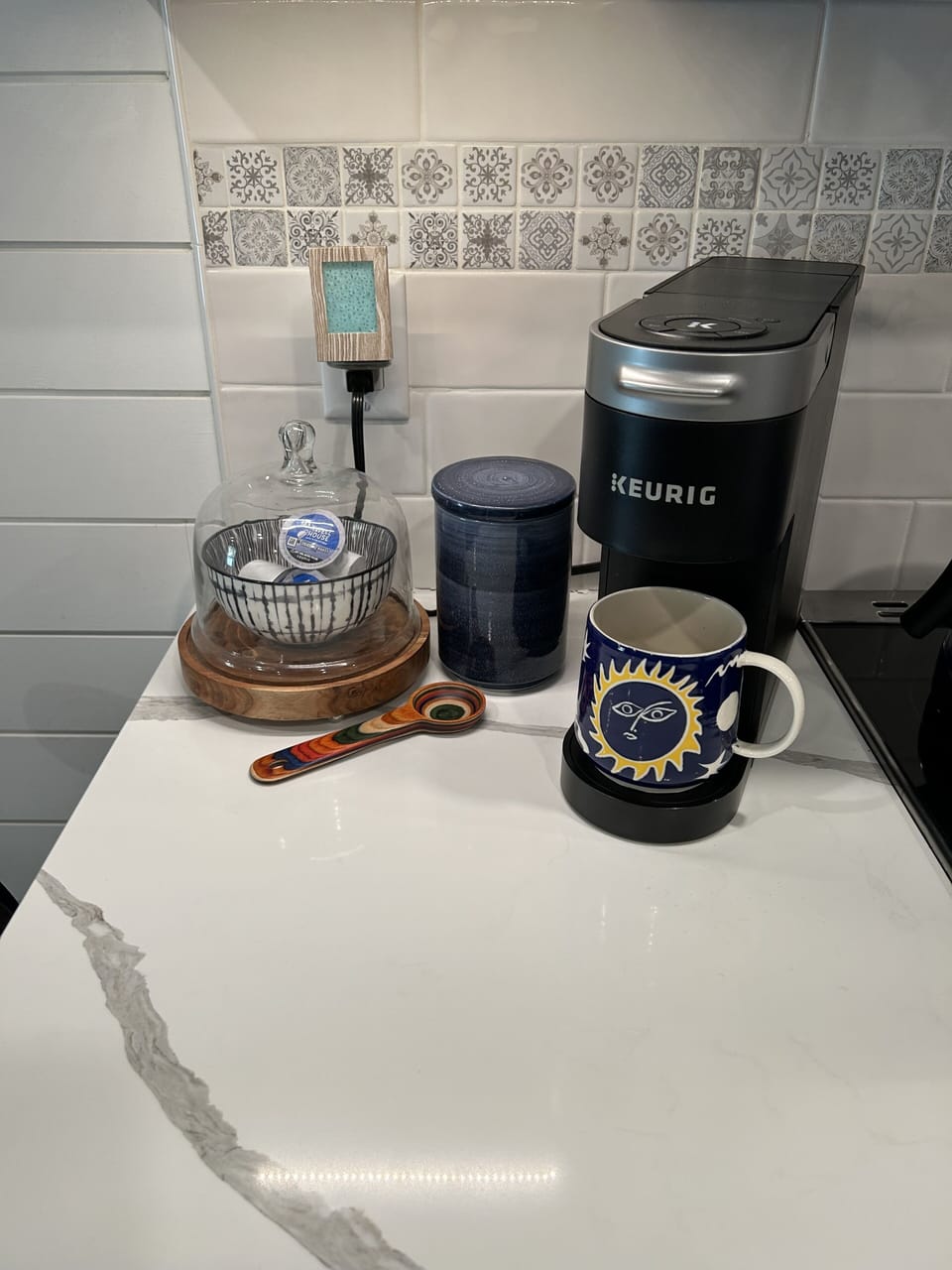 For your morning jolt , a coffee station is provided. 