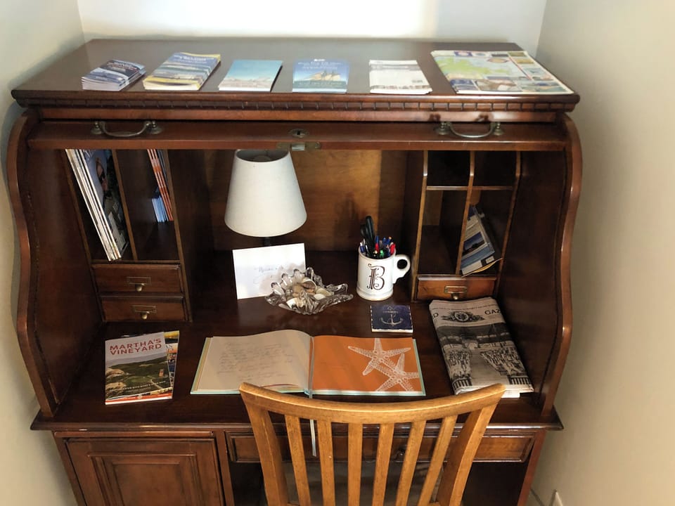 Desk and various documentation to help you navigate the island. 