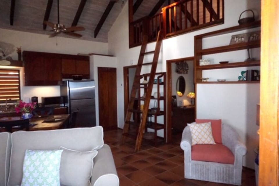 An additional loft area features 2 single beds