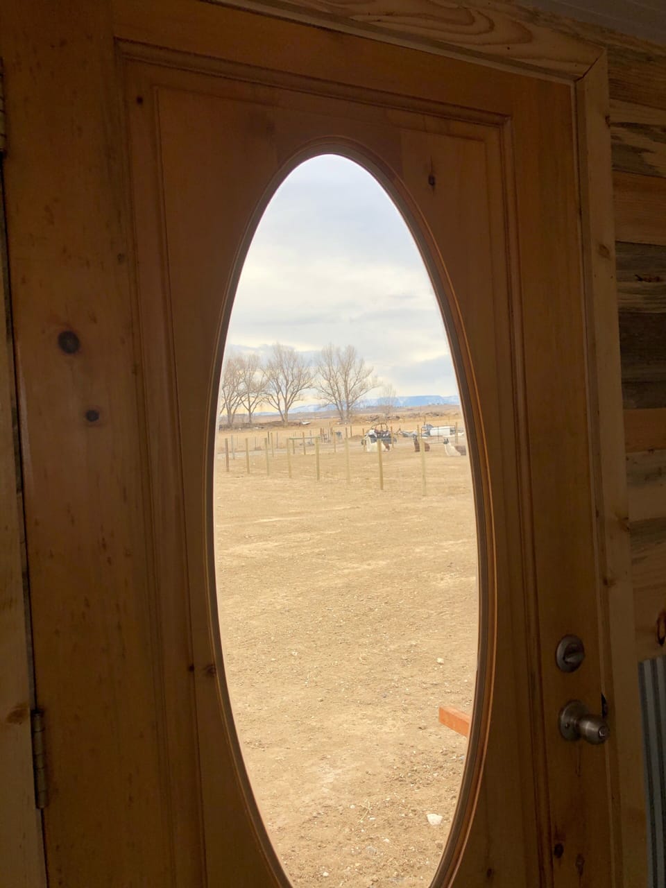 Looking out the front door 