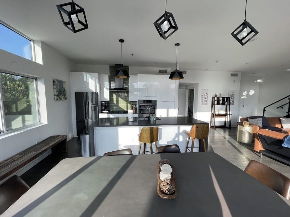 Kitchen with dining view