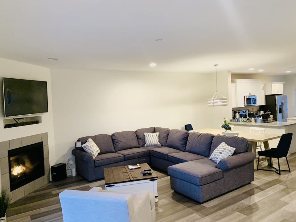Living room with fireplace