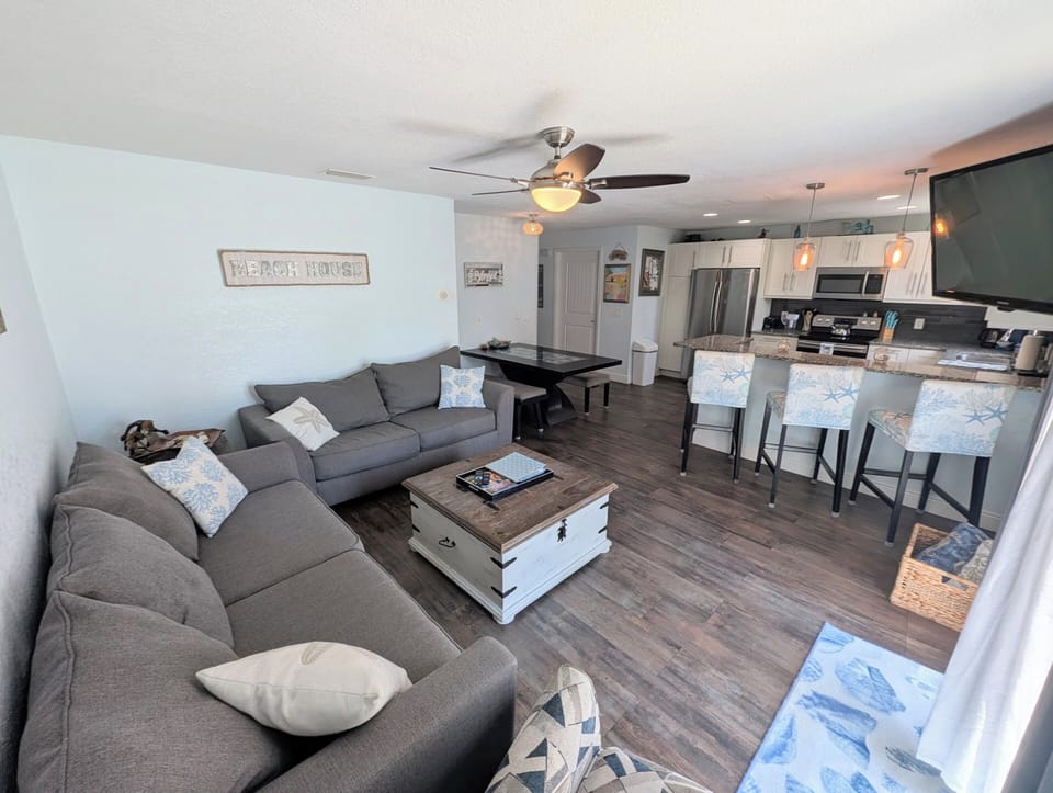 Spacious Living room with ample seating  | 55in Smart TV