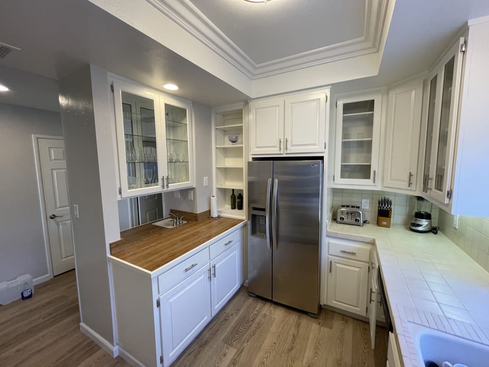 Kitchen with LG refrigerator