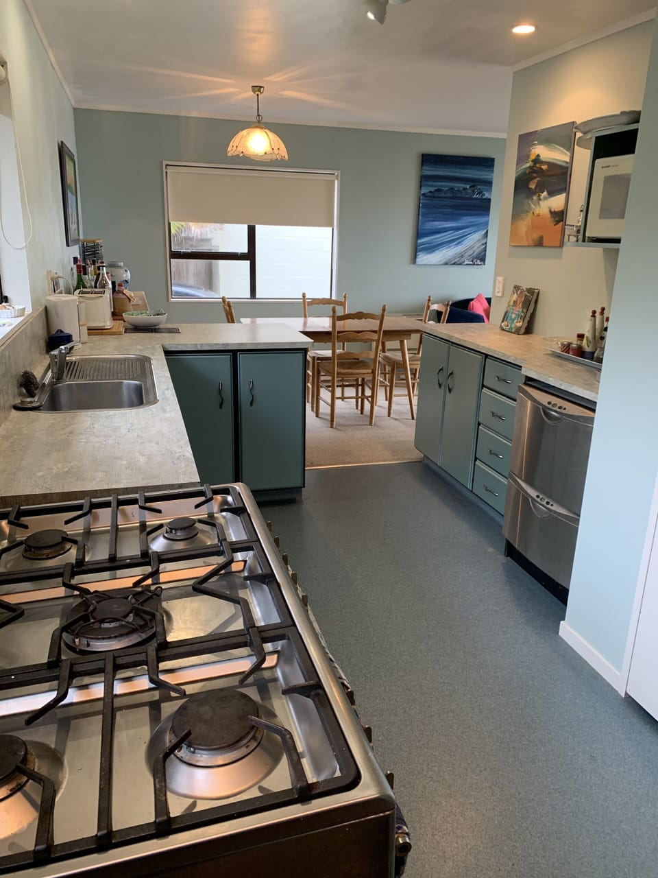kitchen with gas stove.