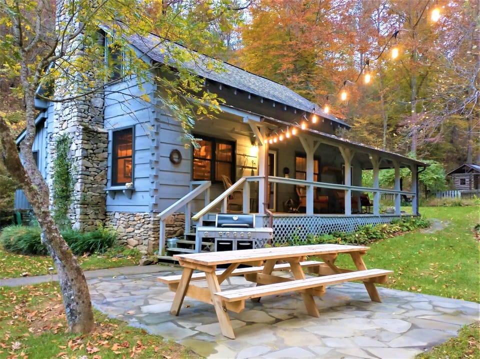 Classic mountain cabin built with white pine harvested from original property.