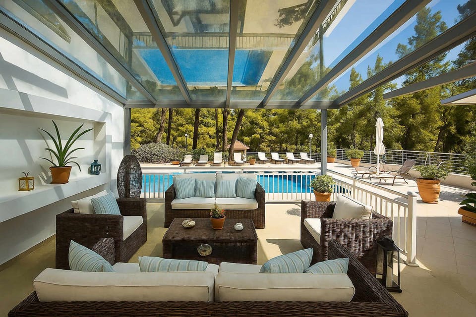 Covered Outdoor Lounge with Garden Views
Perfect for morning coffee or evening drinks, set in a tranquil atmosphere.
