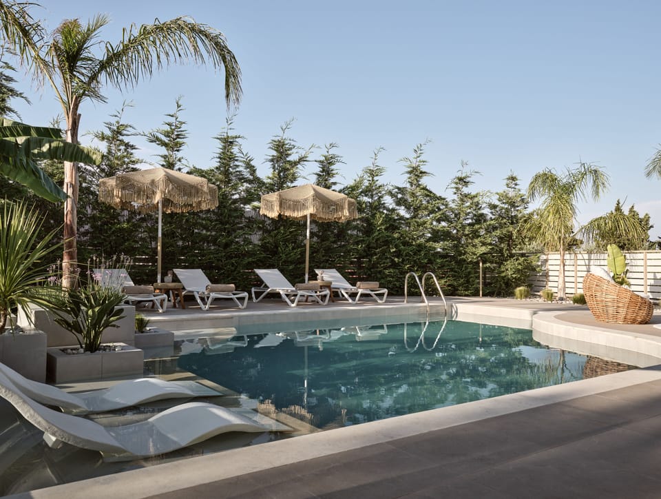 The villa features high quality sunbeds & umbrellas for all guests.
