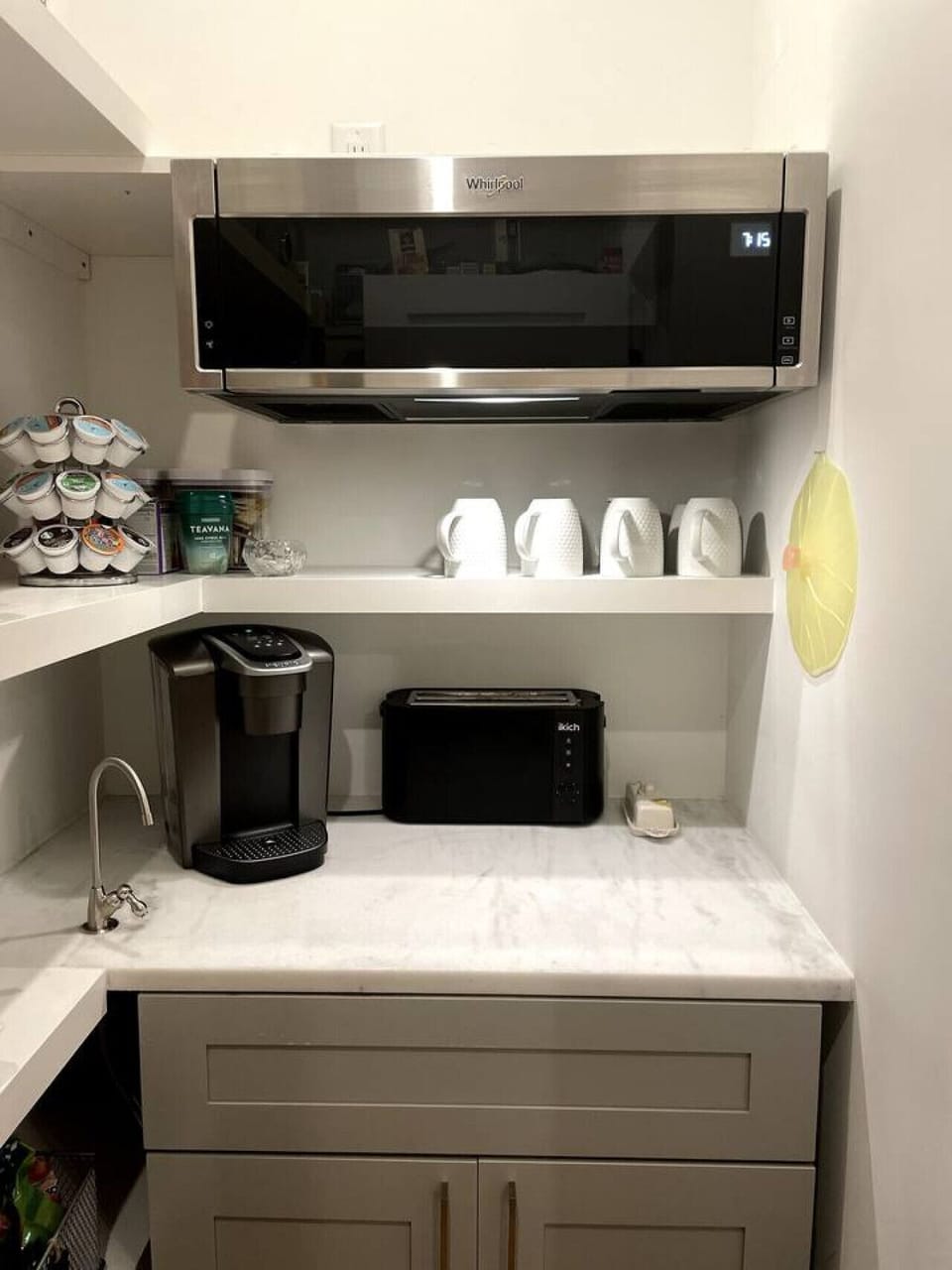 Coffee/Tea Station inside pantry - initial supply of coffee provided