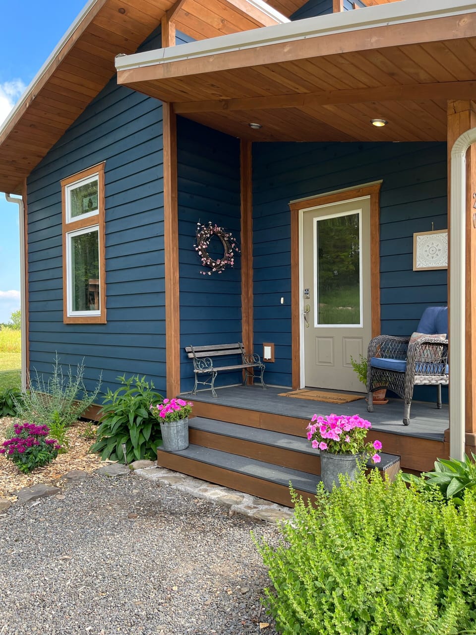 Front entrance with keypad entry and personalized code for easy self check in