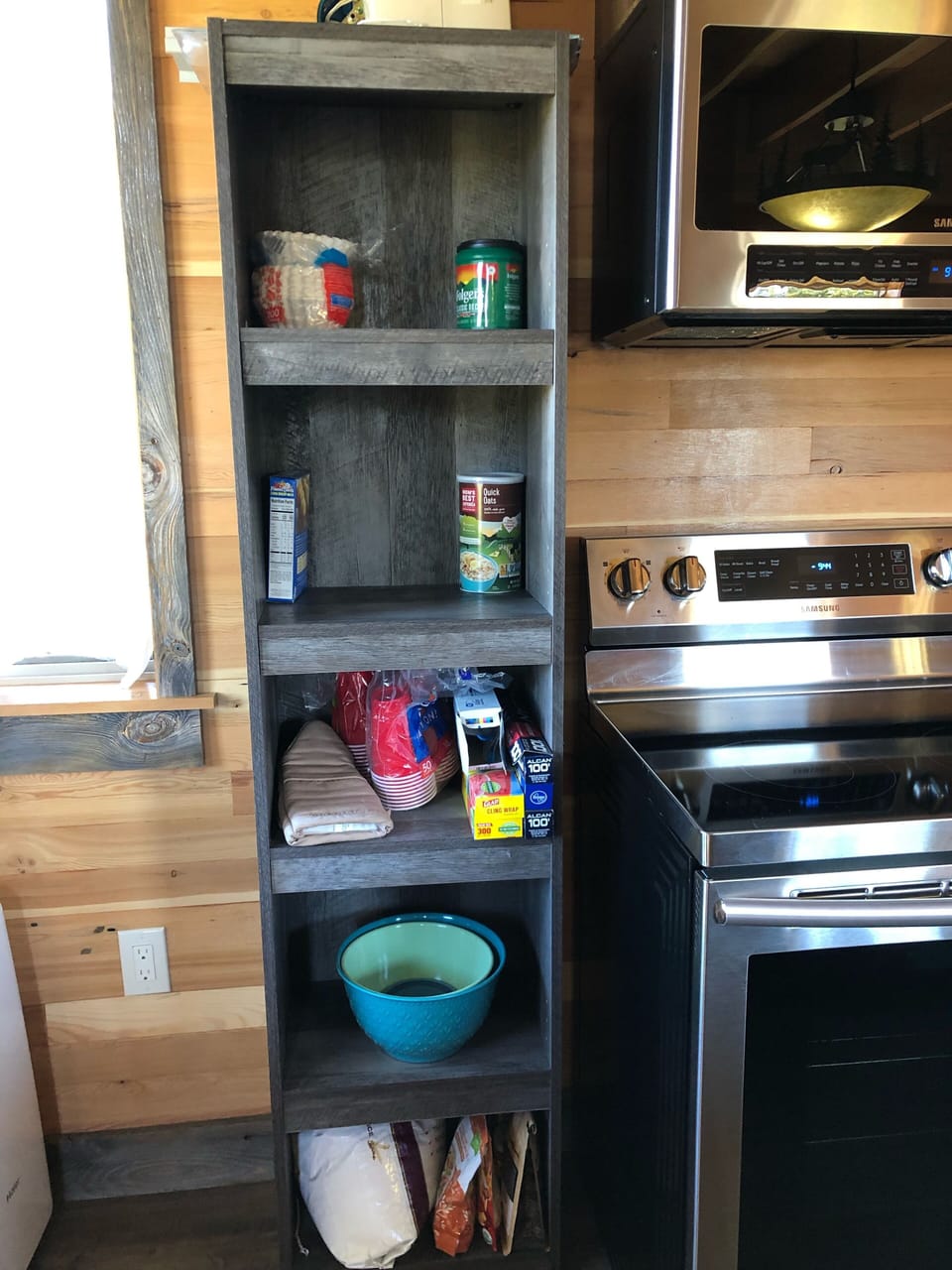 Basic pantry items provided. 