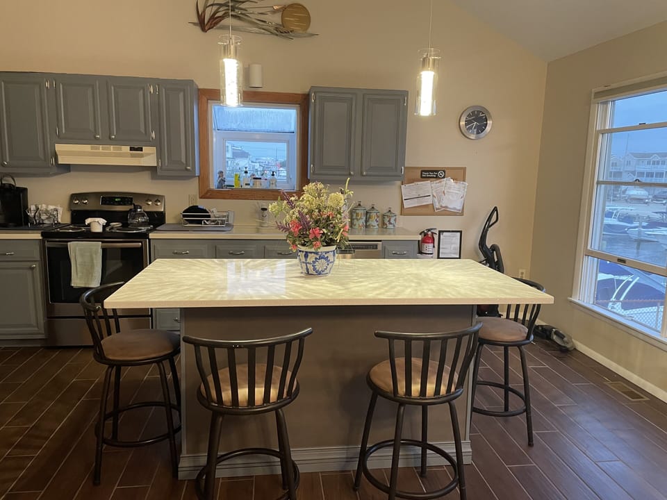 New kitchen island with pendant lights 