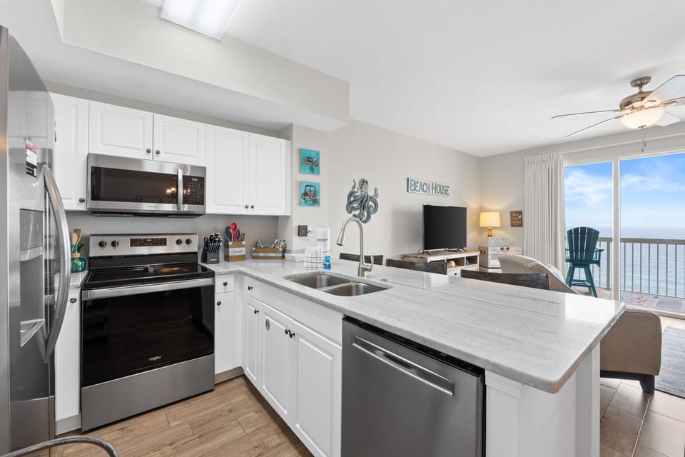 Full Size Kitchen with Bar Seating