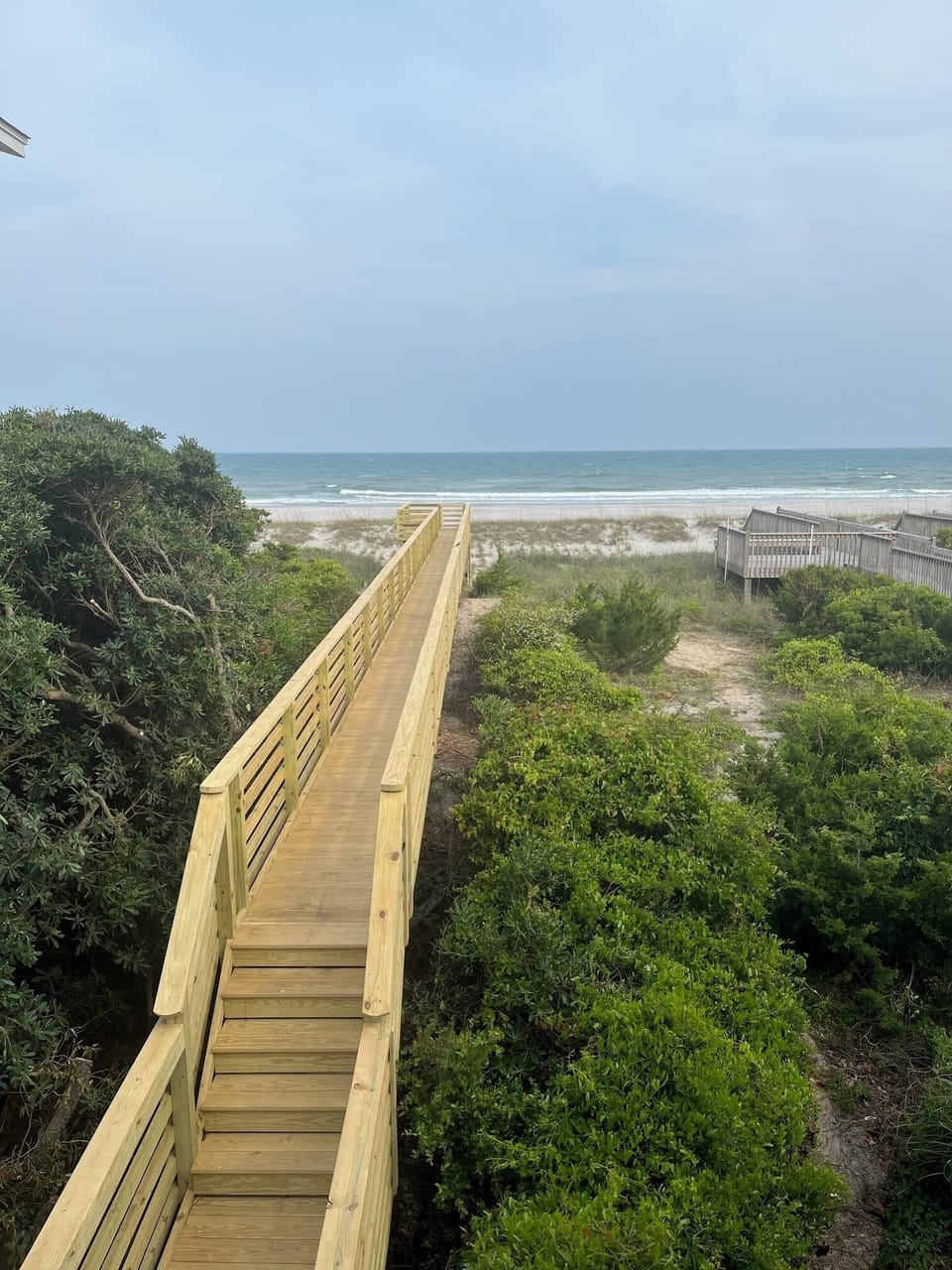 New walkway view from upstairs deck