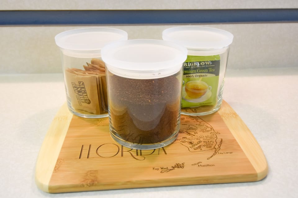 Each guest gets small touches like coffee & tea!
