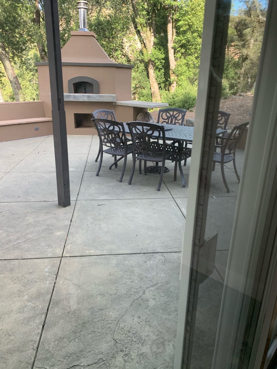 Pizza oven deck … walk out from the downstairs bar room 