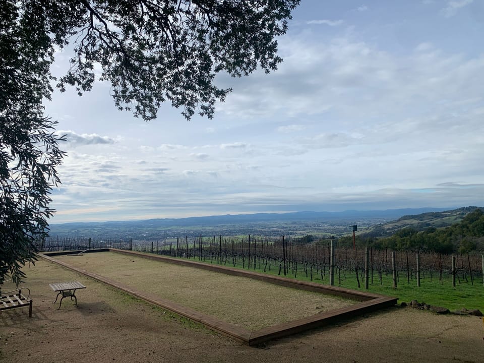 Bocce court - vineyard views 