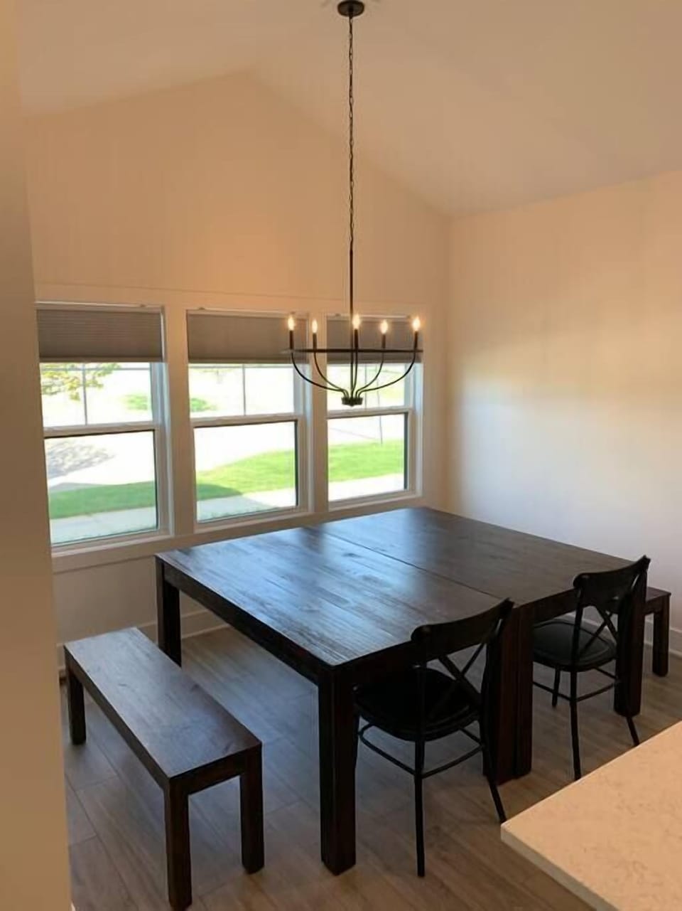 Spacious and open dining room.