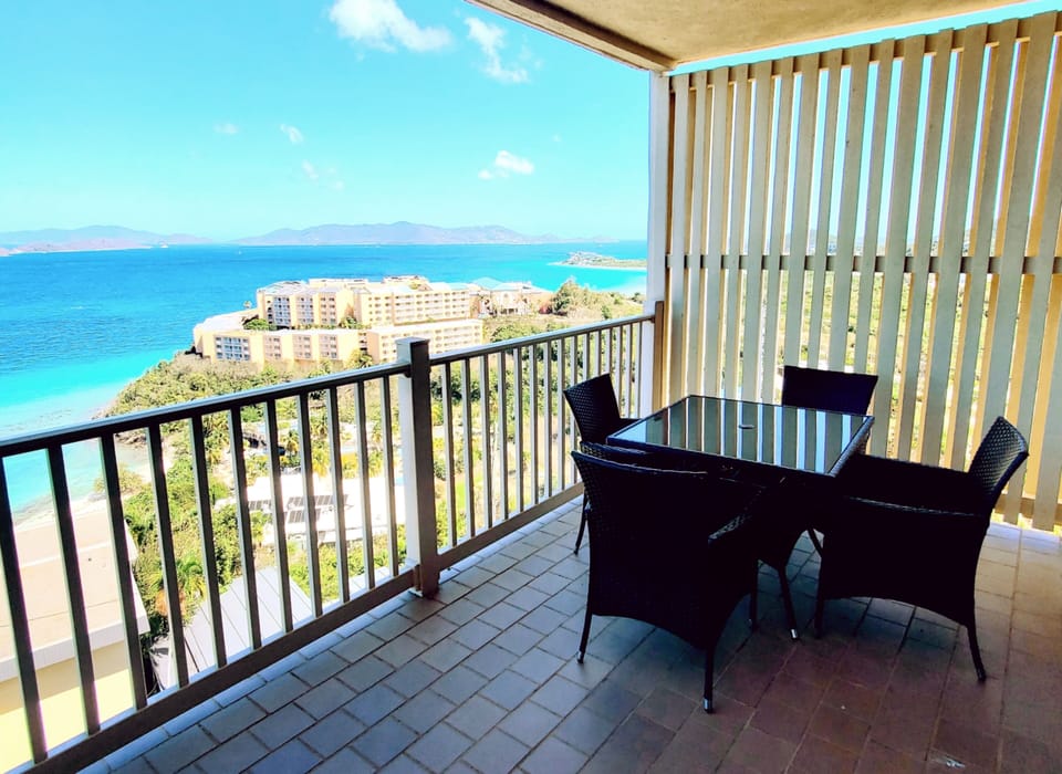 Enjoy outdoor dining with a view.