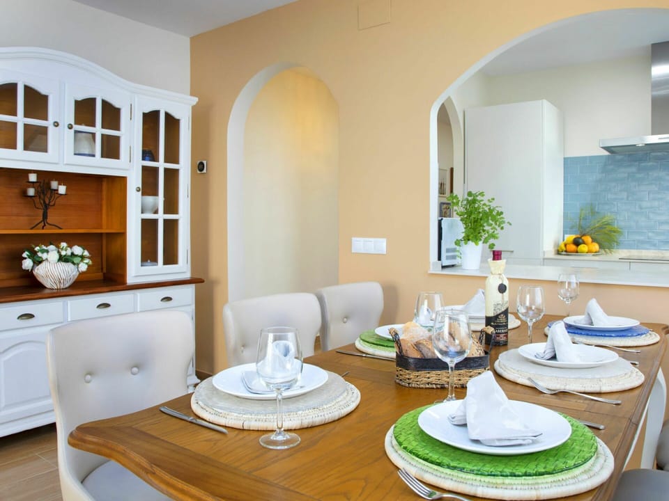 Furniture, Property, Table, Plant, White, Green, Azure, Cabinetry, Lighting, Dishware